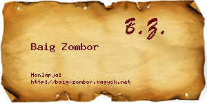 Baig Zombor névjegykártya
